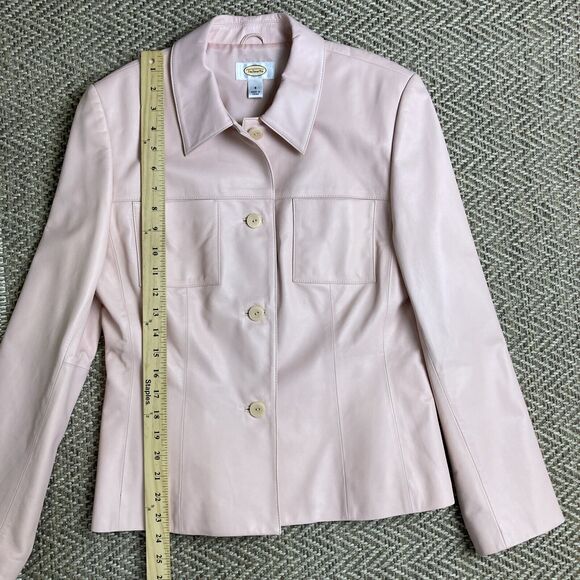 Talbots Light Pink Leather Jacket - Picture 9 of 11
